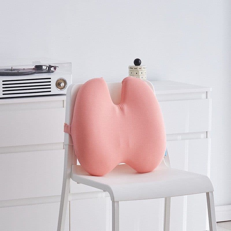 image-Office Chair Lumbar Cushion - Blue Memory Foam Backrest Pillow for Pregnant Women