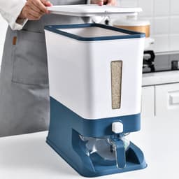 image-Household miscellaneous grain rice bucket automatic rice-proof insect-proof and moisture-proof sealed grain rice storage box rice cylinder 20 catties storage box