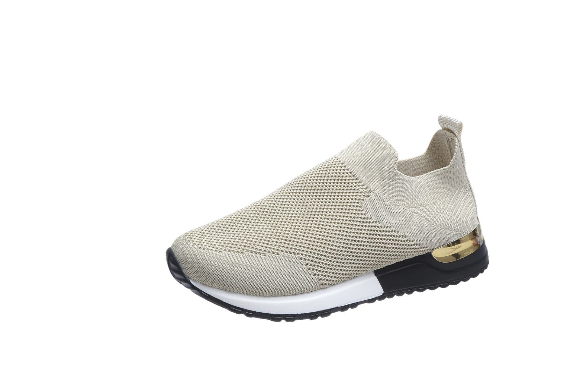 image-Women's Sports Casual Shoes - White Sequins Slip-On