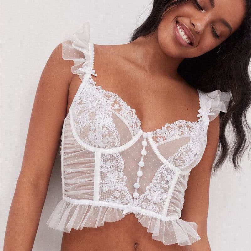 image-French Bra - Ultra-Thin Steel Ring Corset Sexy Lace Design