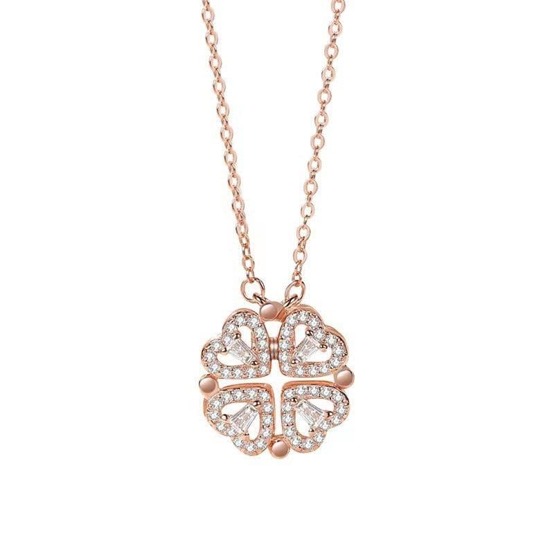 image-Rose Gold Four-Leaf Clover Necklace Women