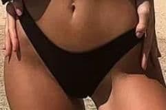 image-Women's Bikini Swimsuit - Black Strappy S