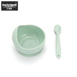 image-Leida Silicone Baby Bowl Set - Purple Anti-Fall Spoon Included
