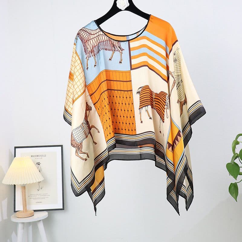 image-Silk Scarf Shawl - Women's Summer Sunscreen Large