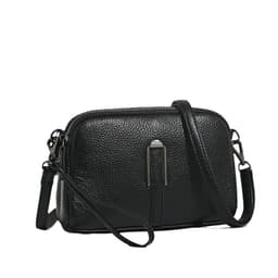 image-Genuine Leather Women's Shoulder Bag - Black Square