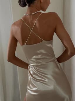 image-GY2356 fashion suspenders backless sexy slit dress dress European and American cross-border