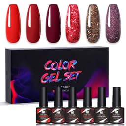image-Nee Jolie UV Gel Nail Polish Set - 6 Colors 8.5ml