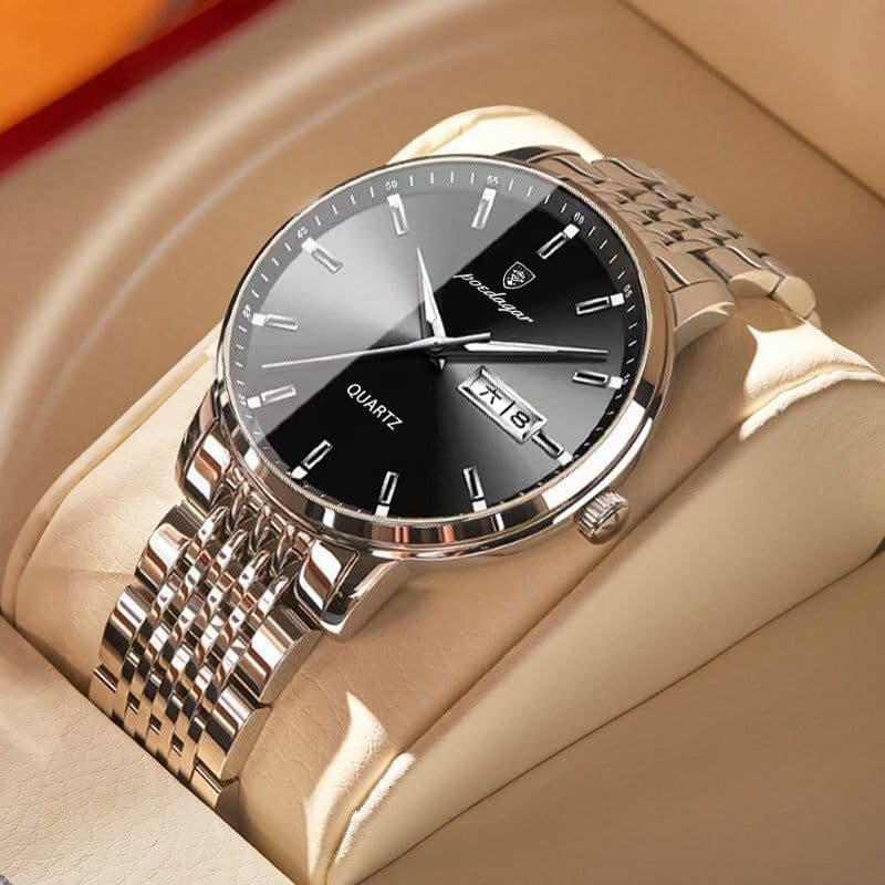 image-Poedagar P832 Men's Ultra-Thin Quartz Watch 6mm Waterproof 50m