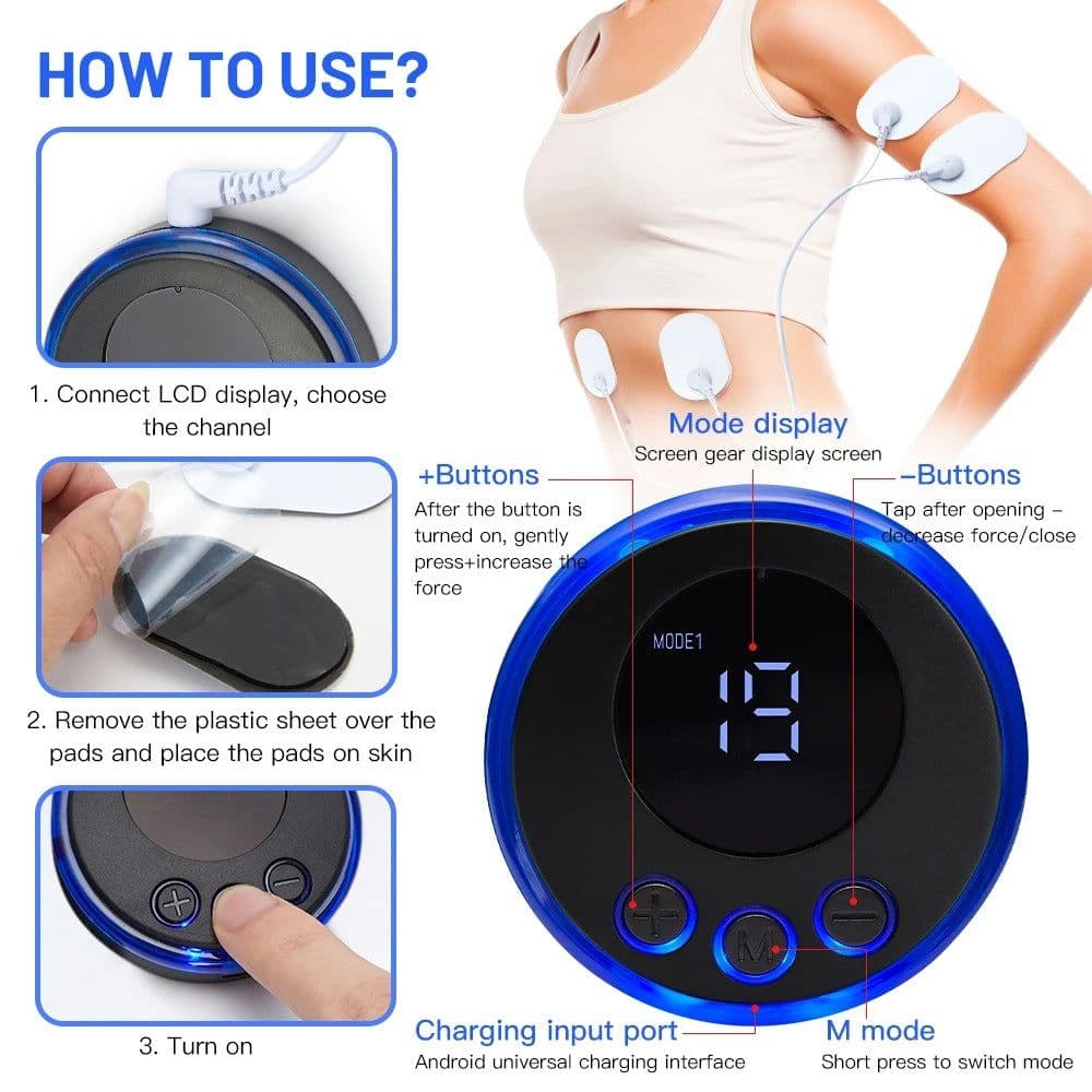 image-Portable USB Foot Massager EMS Machine with Charging Foot Pad