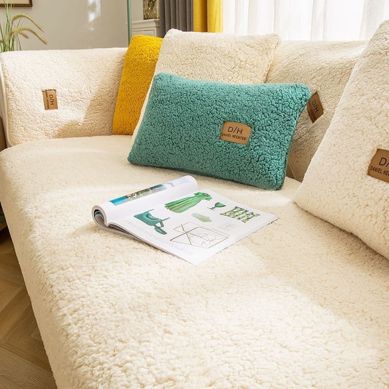 image-Sofa Cushion Winter Nordic Non-Slip Plush Thickened Cover 45"x35"