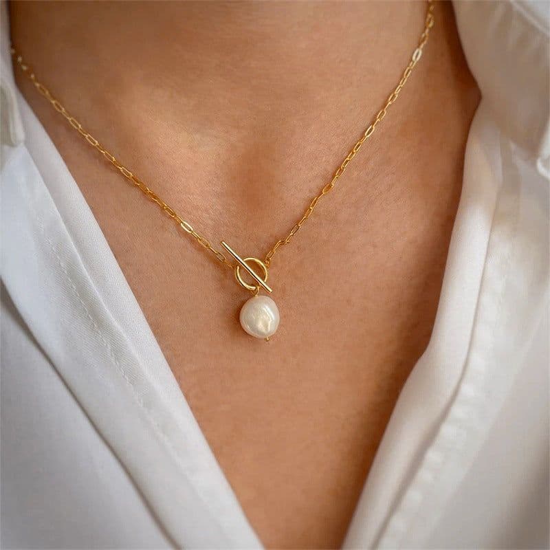 image-e-Manco Baroque Pearl Necklace Rose Gold
