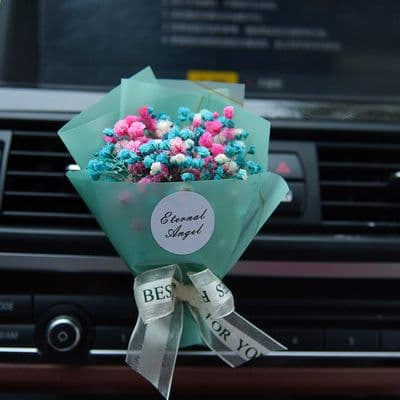 image-Aromatherapy Clip Bouquet - Beige Hydrangea Car Fragrance Decor