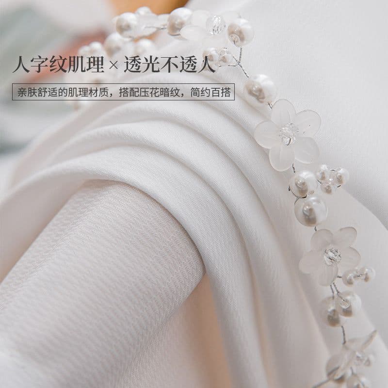 image-Spring Gate Polyester Fishbone Curtain - Modern Opaque Thickened Sun-Drying Wear-Resistant