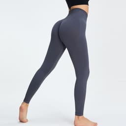 image-High Waist Yoga Leggings - Nude Spandex Fitness Pants XL