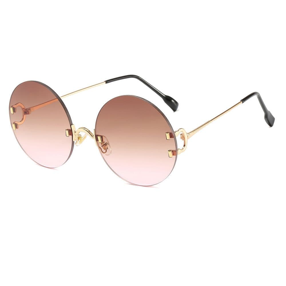 image-Jimila Round Frameless Sunglasses - Gold Metal UV400