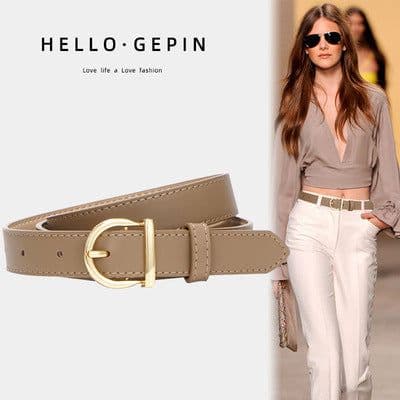 image-Belt women's genuine leather versatile 2022 trendy decorative jeans suit skirt