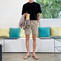 image-MYQ men's summer shorts tooling casual five-point pants retro wild beach Korean trend loose sweatpants