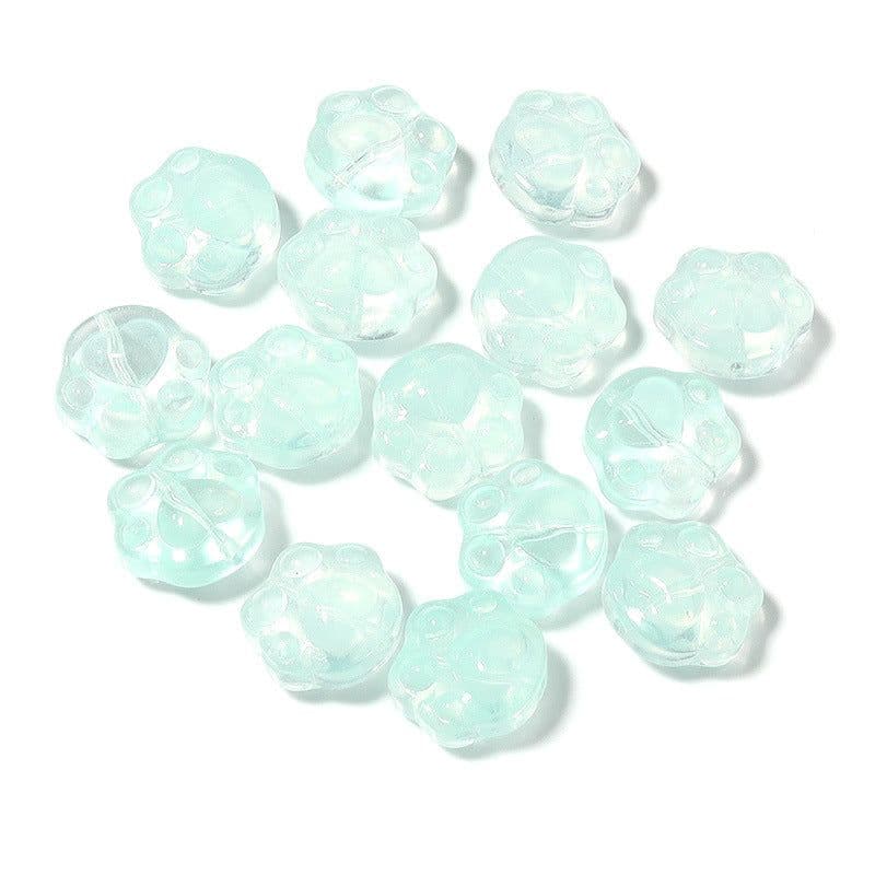 image-Glass Bear Claw Beads 20pcs - Colorful 3D Cat Claw DIY