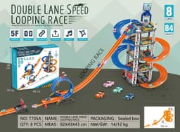 image-Tosiqi Space Adventure Track Toy - 4 Cars Parking Lot