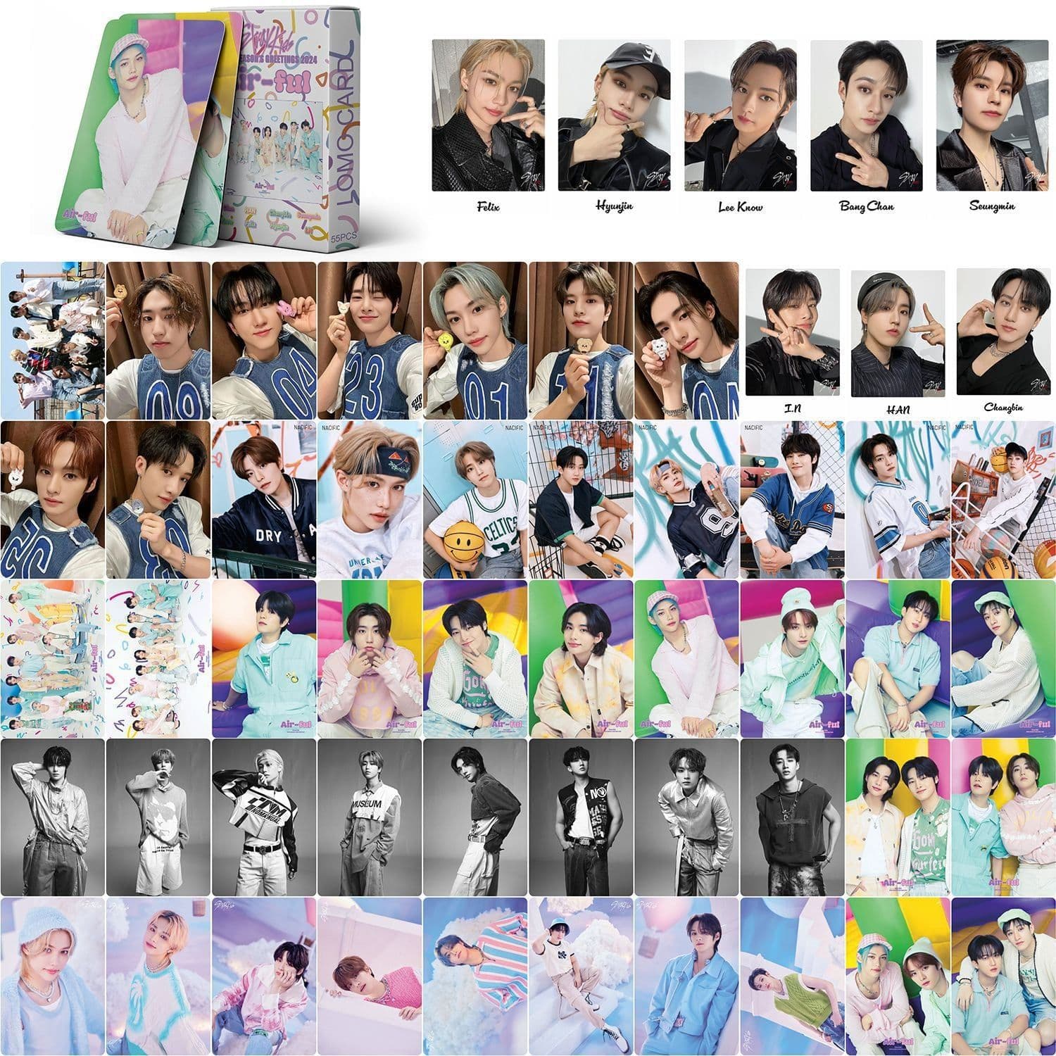 image-SK Stray Kids Album Cards - Bang Chan, Lee Know, Hyunjin