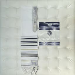 image-Arabian Scarf Shawl - Navy Blue Gold 50x180cm Polyester