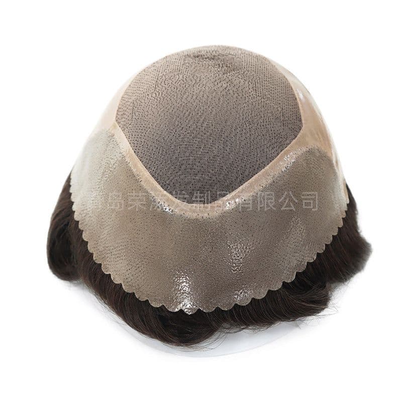 image-Men's Hair Topper - Real Human Hair Mono Base Black