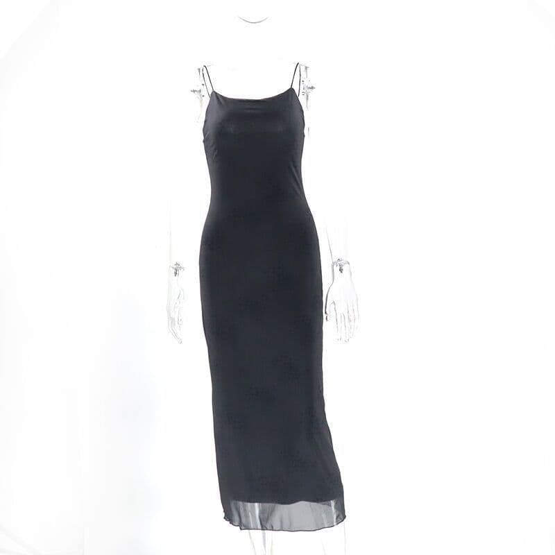 image-Cold and dirty dirty wind suspender dress female 2022 summer European and American dark printing new mid-length skirt one piece on behalf of