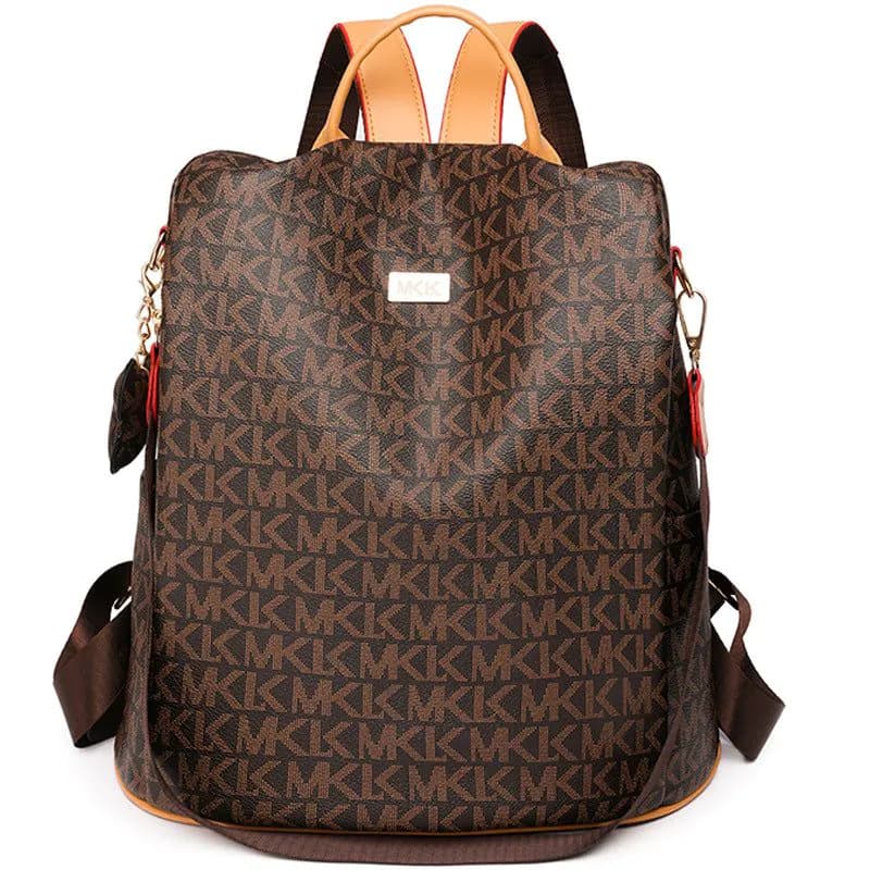 image-jiaoliyoupin Women's Backpack - Brown PU Leather