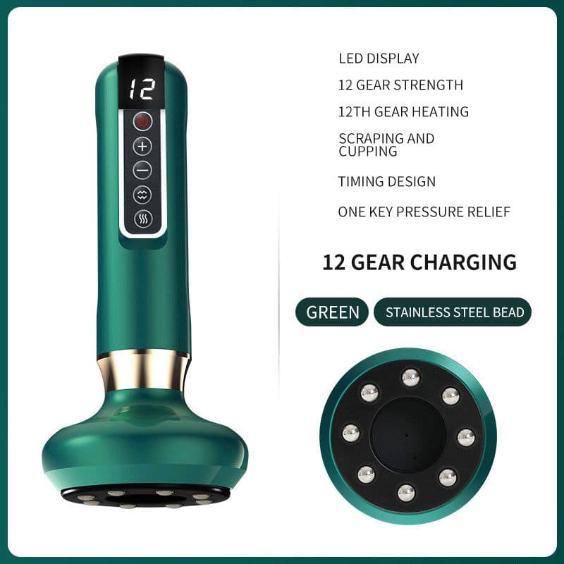 image-Electric Massage Scraper Cupping Device with USB Heating