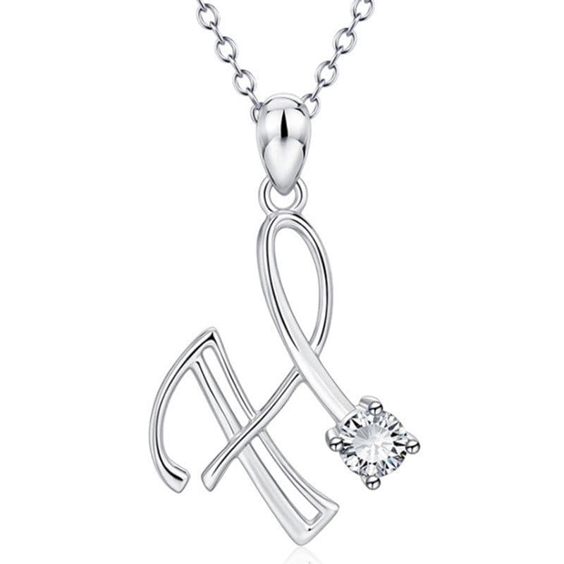 image-Baoshina Alphabet Diamond Pendant Necklace 26 Letters Jewelry Crossborder Supply