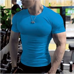 image-Men's Fitness T-Shirt Royal Blue 5XL Quick-Dry