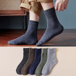 image-Men's Winter Velvet Thick Terry Socks - One Size Fits All