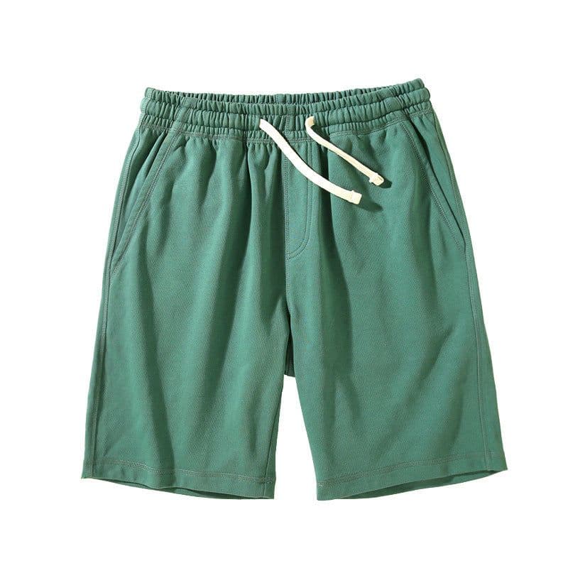 image-Heavyweight Cotton Shorts - Green 3XL Loose Casual Japanese Design