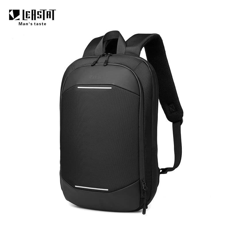 image-LEASTAT 14" Business Backpack - Gray Oxford Expandable
