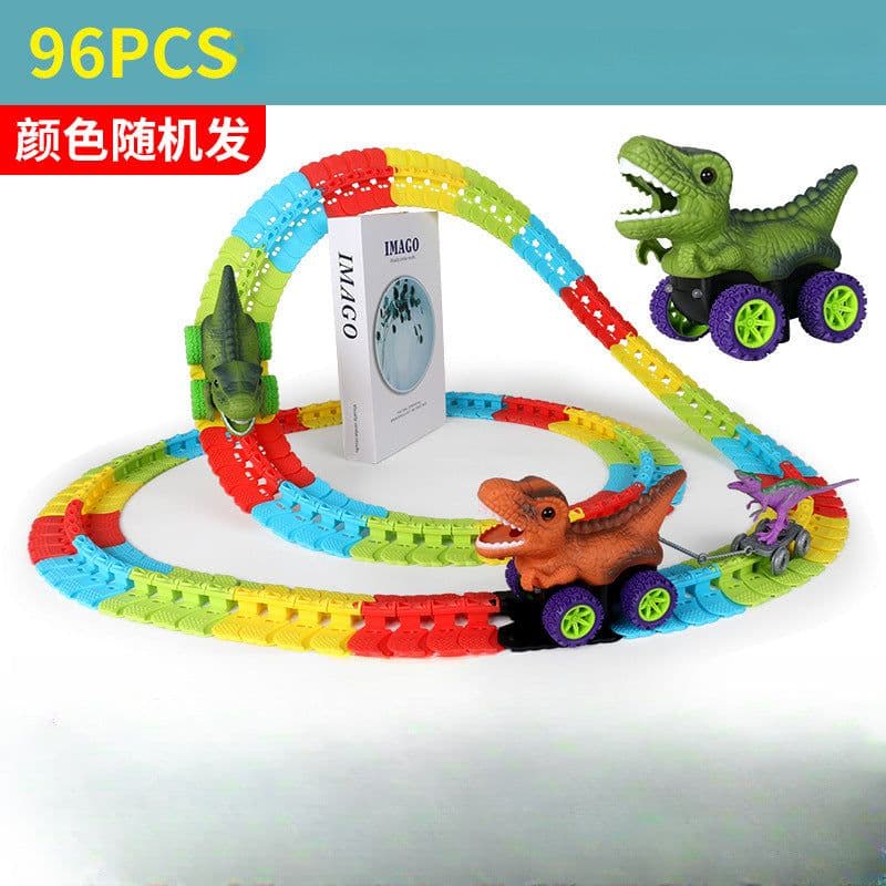 image-Dinosaur Track Car Toy - Anti-Gravity Light Music