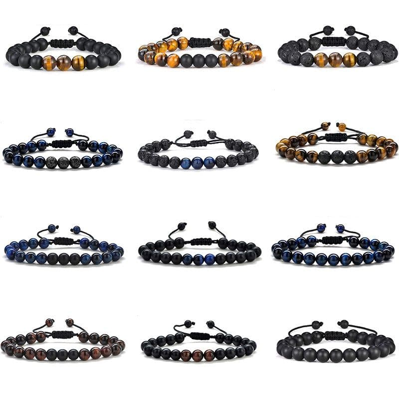 image-Cross-border Hot Selling Men's Bracelet Natural Tiger's Eye Braided Bracelet Essential Oil Aromatherapy Beads Amazon Hot Sale