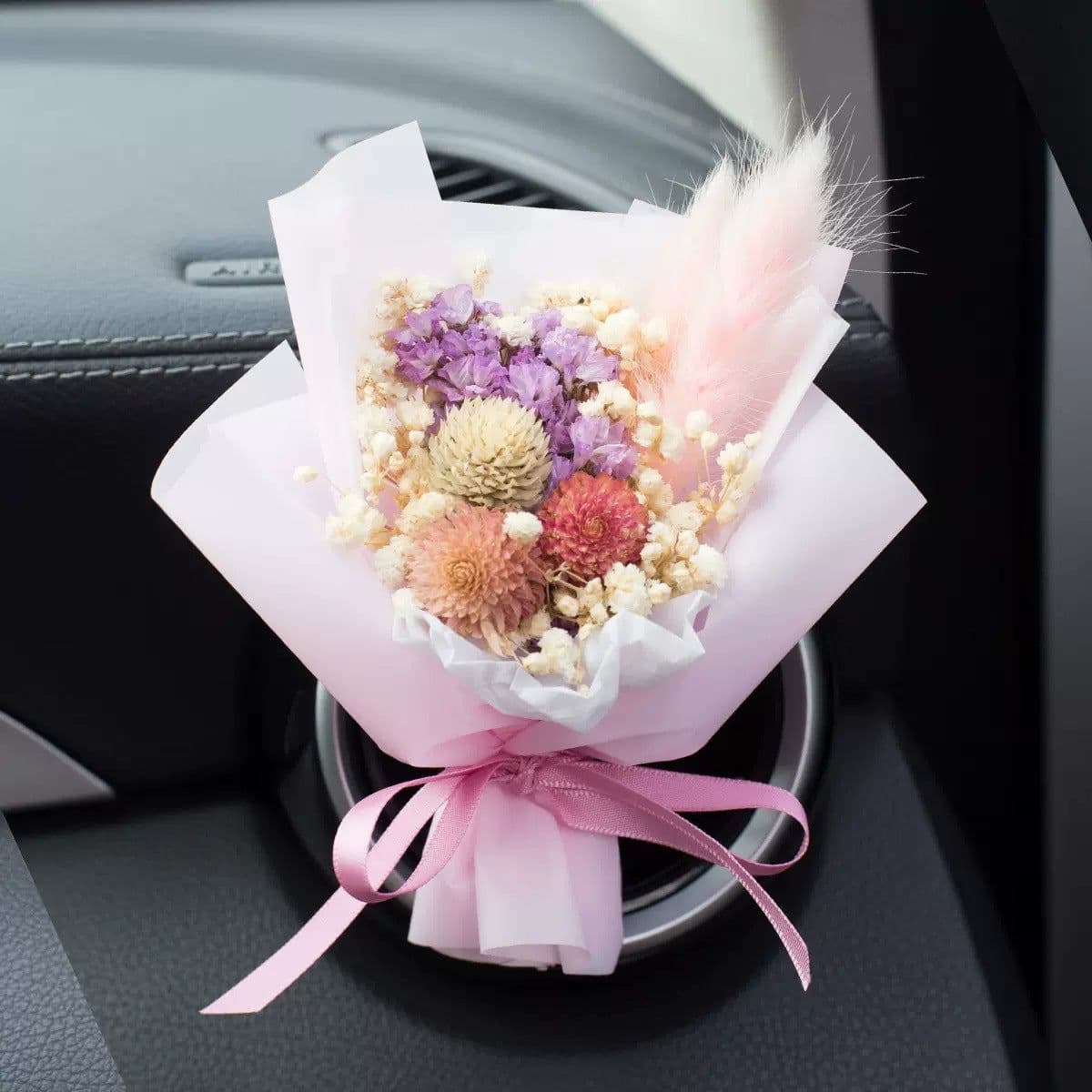 image-Aromatherapy Clip Bouquet - Beige Hydrangea Car Fragrance Decor