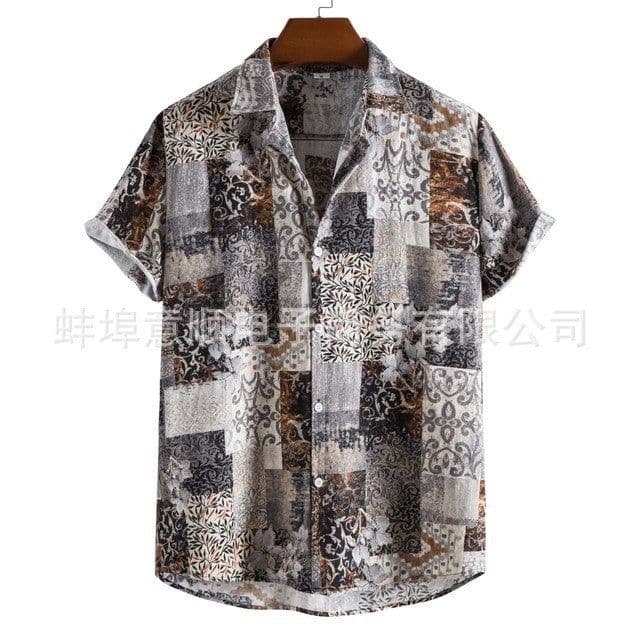 image-Hawaiian Floral Short-Sleeved Shirt, XXL, Machine Washable