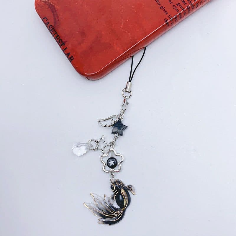 image-New Chinese Koi Beaded Hanging Chain - Versatile Mobile Phone Pendant