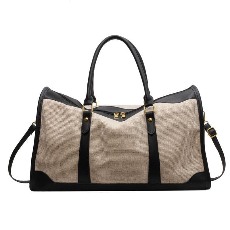 image-Canvas Messenger Bag Women - Brown Travel Handbag