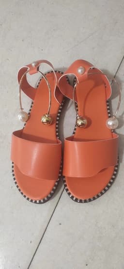 image-Foreign trade four seasons sandals women's summer open toe simple flat Roman sandals women's pearl buckle student women's shoes