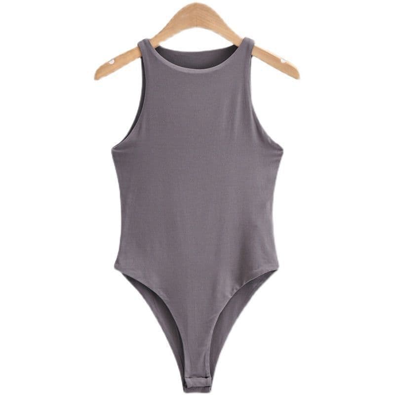 image-Sleeveless Jumpsuit - Slim Fit Top Black/White/Khaki S-XL Fashion Top