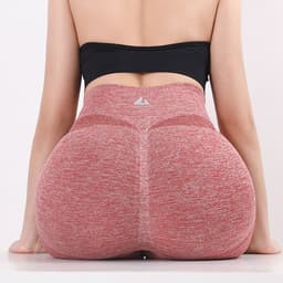 image-High-Waist European Yoga Pants, Red, L/XL, Fitness Training, Running
