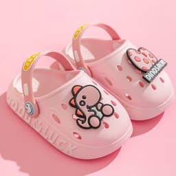 image-Dinosaur Baby Clogs - Orange Non-Slip PVC