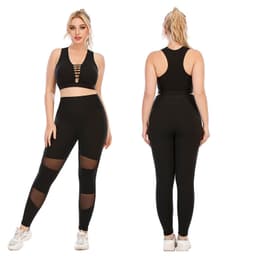 image-Plus Size Yoga Suit with Sports Bra - Tight Fit