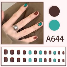 image-Autumn and winter gentle and pure desire simple style wearable manicure patches short, medium and long style white removable fake nail patches