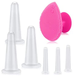 image-Spot high-transparency silicone cupping device, household vacuum massage cup, food-grade moisture-absorbing silicone cupping