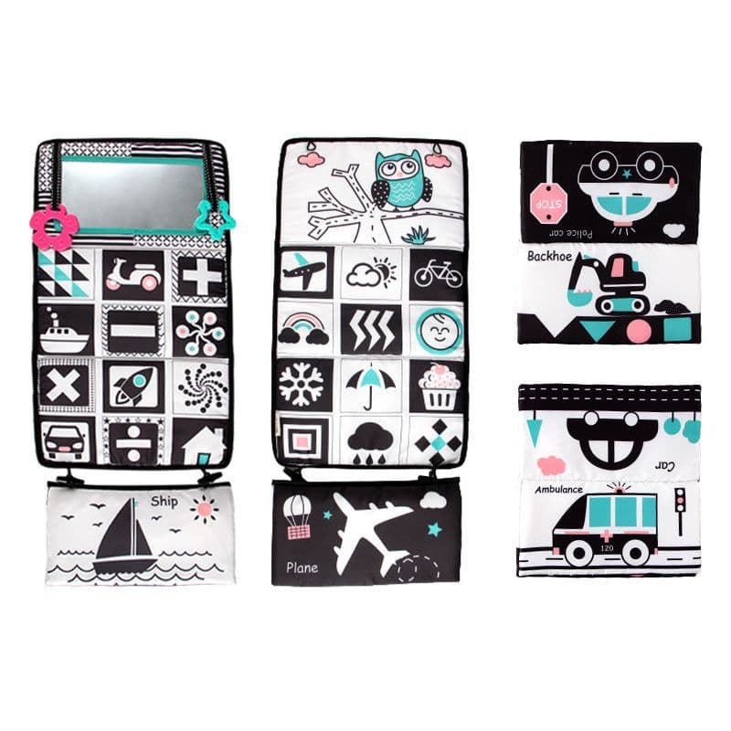 image-Aipinqi new black and white funhouse mirror toy visual stimulation foldable