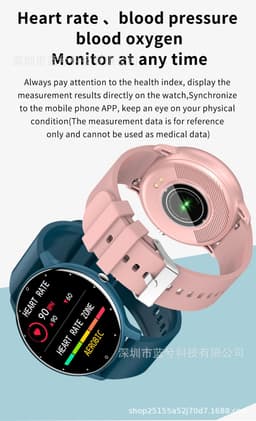 image-lormocat ZL02D Smart Watch - Yellow Heart Rate Blood Oxygen Monitor 1.28" IPS Screen