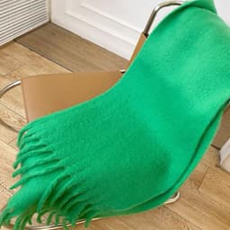image-GINES LILY 28-Color Cashmere Scarf - Army Green, 43x225cm Warm